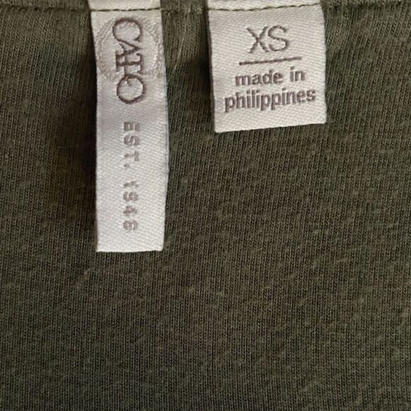 Cato Vintage 90's Drape Front Short Sleeve Green Top Size XS - Picture 5 of 7